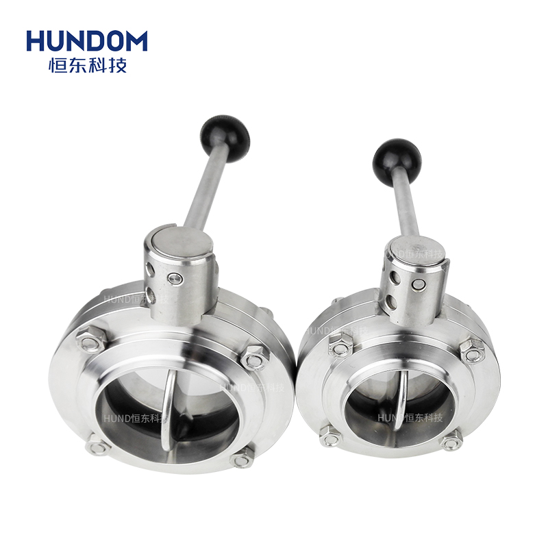 Ручная нержавеющая сталь санитарно промышленный SS304 316 резьба сварочный Зажим санитарно 2 "DN50 Клапан-Бабочка