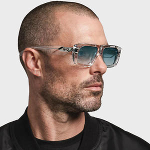 Lunettes de soleil à monture carrée pour hommes, à la mode, Protection UV400, lentille en PC, monture en plastique et en métal, couleur noire, ZS 98396 - Product Image 1