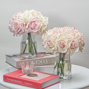 Haute Qualité 25cm 5 Têtes Artificielle Rose Hydratante Rose <span class=keywords><strong>Fleur</strong></span> pour La Décoration Intérieure Tables De Mariage <span class=keywords><strong>Fleur</strong></span> - Product Image 4