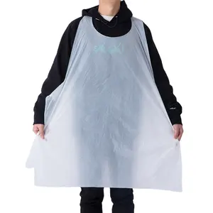 Avental de plástico descartável cpe ambiental, sem manga, avental médico descartável