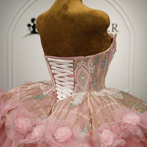 Vestido <span class=keywords><strong>de</strong></span> Fiesta Jancember GT26070 Rosa Brillante con Flores 3D, Mini Vestido <span class=keywords><strong>de</strong></span> Gala - Product Image 6