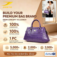 Sac fourre-tout d'affaires pour femme en cuir PU gaufré crocodile violet, grande capacité, avec poignée supérieure, personnalisable avec logo, vente en gros