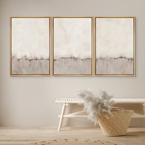 Pintura al óleo de paisaje marino natural con textura minimalista abstracto hecho a mano personalizado enmarcado flotante moderno para pared de oficina de Hotel en casa - Product Image 1