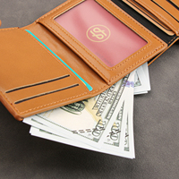 Dompet Kartu Kredit Kulit Asli Berlapis Lilin Warna Kustom Label Pribadi Grosir