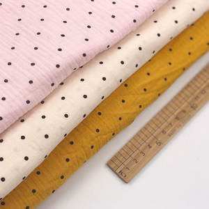 Respirant personnalisé 2 couches petit à <span class=keywords><strong>pois</strong></span> crêpe mousseline pur 100% coton <span class=keywords><strong>Double</strong></span> <span class=keywords><strong>gaze</strong></span> imprimé tissu pour enfants - Product Image 2