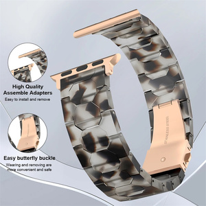 Bracelet en résine pour <span class=keywords><strong>Apple</strong></span> <span class=keywords><strong>Watch</strong></span>, bracelet de remplacement tendance pour femmes, compatible avec les séries IWatch - Product Image 3
