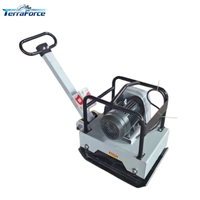 Compacteur vibrant électrique TerraForce TF-C150E 20kN pour la réparation des trottoirs, 125 kg, à conducteur marchant