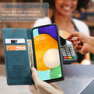 Étui de protection en cuir à rabat rétro anti-chute pour <span class=keywords><strong>Samsung</strong></span> <span class=keywords><strong>S23</strong></span> A53 et pour téléphones mobiles Galaxy A14 Design artisanal en relief - Product Image 4