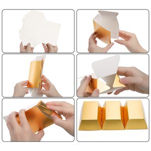 Boîte cadeau en papier de taille personnalisée, imitation or brillant, pour mariage, bonbons, chocolat, boîte à trésor en forme de brique dorée pour <span class=keywords><strong>casino</strong></span>, fête d'anniversaire - Product Image 6
