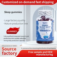 Suiker-vrije fruitachtige fruit-pectine slaapgummies met melatonine, 5-HTP, magnesium & L-theanine voor diepe, rustgevende slaap, paarse fles