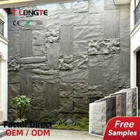 Revestimiento de Piedra Artificial 3D de Poliuretano (PU) con Varios Diseños, Aprobado por CE y SGS, Panel de Pared de Piedra Cultivada de PU para Exteriores
