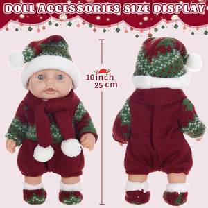 Nouvelle poupée Reborn de 25 cm, poupée compagnon en caoutchouc souple, thème de Noël, poupée avec bonnet tricoté, cadeau, vente en gros - Product Image 4