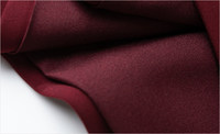 Robe mi-longue élégante et ajustée FMY61619 Automne Cheval de l'Année, style Normcore/Minimaliste, douce, coupe trapèze, rouge, à manches longues pour femme, ODM