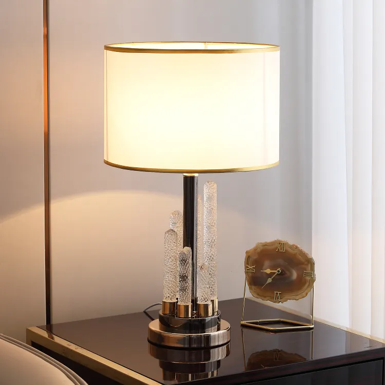 आधुनिक डिजाइन सजावट बेडरूम रात को प्रकाश बेडसाइड पढ़ने टेबल लैंप क्रिस्टल हार्डवेयर के साथ खड़े हो जाओ आधार