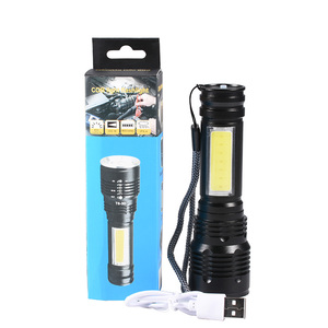 Helius Chất Lượng Cao Hợp Kim Nhôm Ánh Sáng Mạnh Mẽ Làm Việc Ánh Sáng T6 + COB Đèn Pin USB Lithium Có Thể Sạc Lại Pin Zoom Đèn Pin - Product Image 2