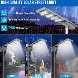 ไฟถนนโซลาร์เซลล์อลูมิเนียมกลางแจ้งแบบออลอินวัน กำลังไฟสูง IP66 กันน้ำ 400w 500w 600w 700w - Product Image 2
