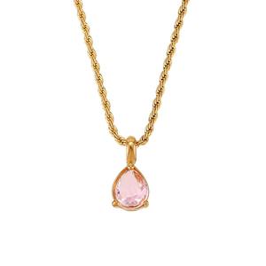 Новое <span class=keywords><strong>2025</strong></span>, модное колье с подвеской в виде капли воды, 18 карат, позолоченное ожерелье из нержавеющей стали, циркон, сверкающее покрытие для повседневной носки - Product Image 5