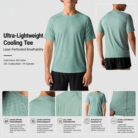 T-shirt de course personnalisé pour homme, respirant, à séchage rapide, en maille perforée au laser, confortable pour la peau, pour l'entraînement et la performance