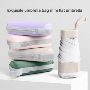 ร่มพับห้าตอนขนาดเล็ก 15 ซม. ป้องกันรังสียูวี UPF50 ผลิตจากไทเทเนียมสีเงิน พร้อมโลโก้สั่งทำได้ สำหรับผู้หญิง เหมาะสำหรับการเดินทาง ของขวัญขายปลีก - Product Image 4