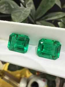 Wuzhou, venta al por mayor, certificado GRC, piedras preciosas sueltas, <span class=keywords><strong>Original</strong></span>, puro, verdadero laboratorio hidrotermal, creado, <span class=keywords><strong>piedra</strong></span> <span class=keywords><strong>Esmeralda</strong></span> verde cultivada - Product Image 2