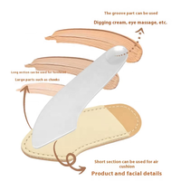 Spatule de mélange pour fond de teint avec logo personnalisé, couteau palette, spatule cosmétique argentée, outils de maquillage, spatule cosmétique en acier inoxydable