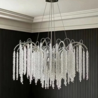 JYLIGHTING Lustre moderne à LED en cristal G9, design luxueux, pour salon, salle à manger, villa, luminaire suspendu au plafond
