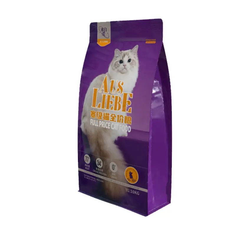 알루미늄 호일 8 면 봉인 마셋 고양이 개 애완동물 건조 식품 포장 봉투 10 kg