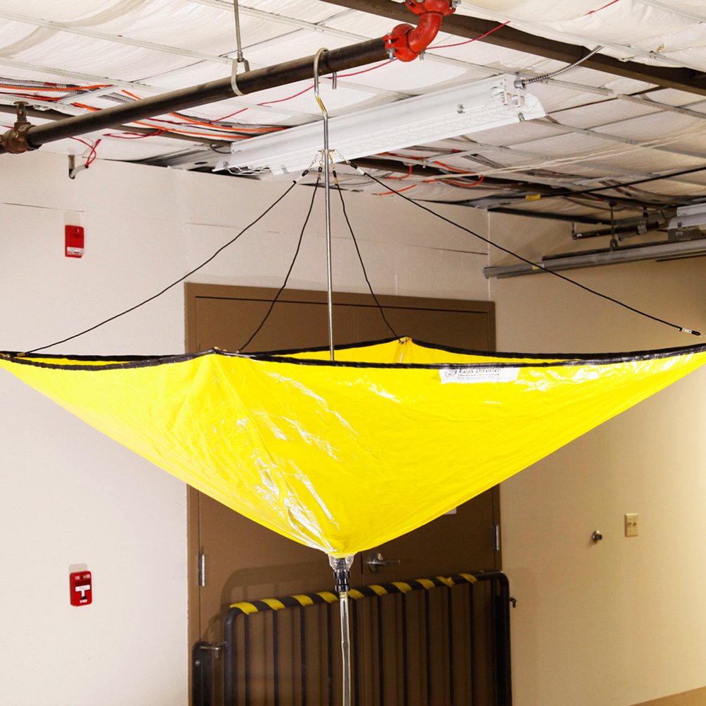 Custom Heavy Duty PVC Coated Fabric Roof Ceiling Leak Diverter Drain Tarp