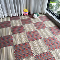 Tapis de sol lavable pour chambre à coucher et salon, en mousse, à rayures, en peluche, puzzle