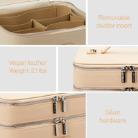 Sac de toilette de luxe avec fermeture éclair personnalisée, trousse de maquillage professionnelle en cuir PU, sacs et étuis cosmétiques de voyage élégants