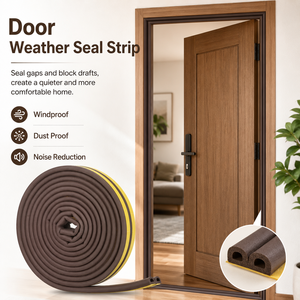 Vente en gros de bandes d'étanchéité en caoutchouc EPDM en forme de D, anti-collision, auto-adhésives 3M, isolation contre le vent, la poussière et le bruit, <span class=keywords><strong>pour</strong></span> portes et <span class=keywords><strong>fenêtres</strong></span> - Product Image 1