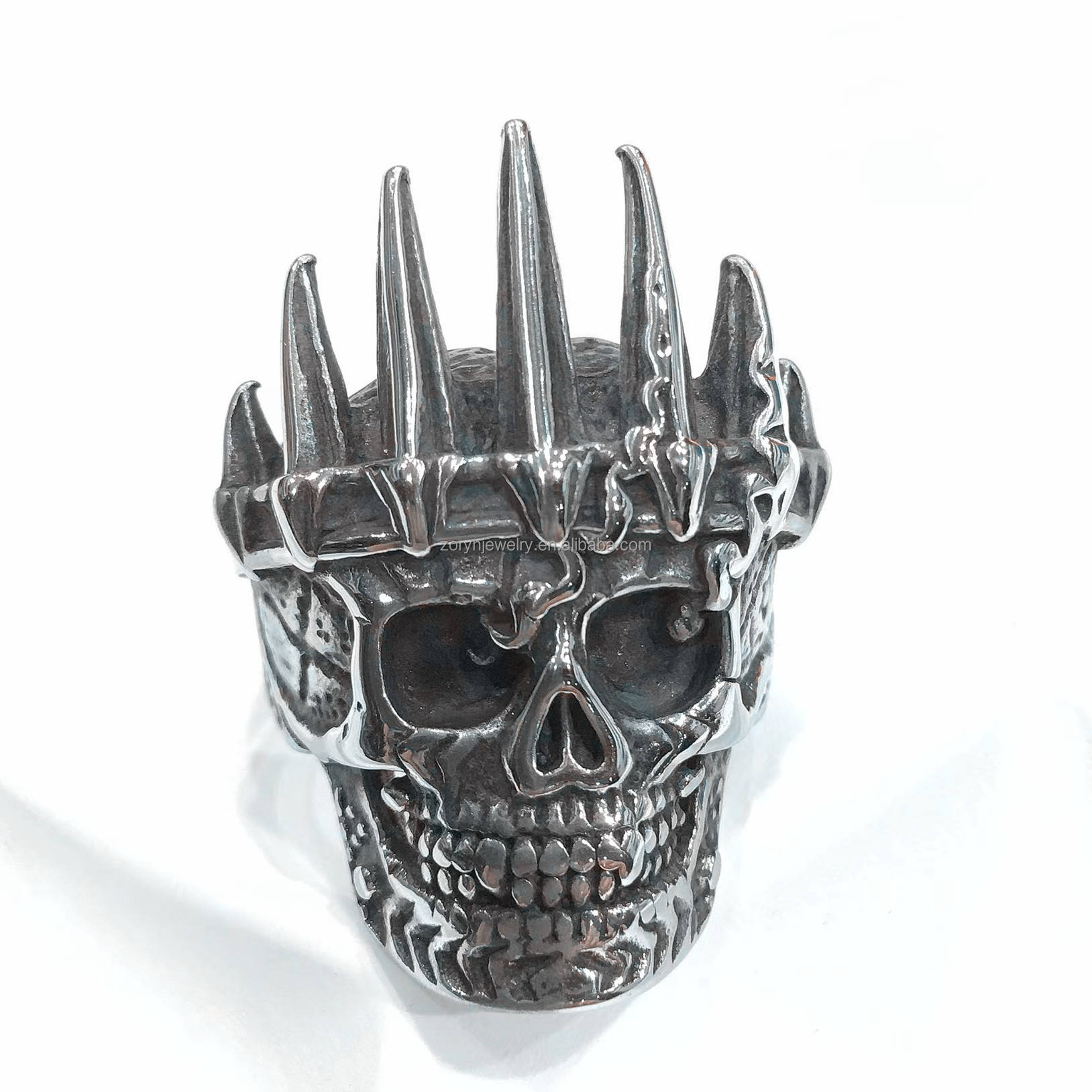 Anello Teschio Acciaio Inox Anello Teschio Grande Uomo In Acciaio - Foto 6