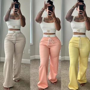 Ensemble deux pièces pour femmes, débardeur et pantalon ample, nouvelle arrivée dans les styles sportifs, streetwear et décontracté<span class=keywords><strong>s</strong></span> - Product Image 3