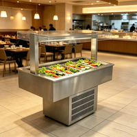 Bar à salades réfrigéré encastrable à 4 bacs pour buffet de restaurant commercial