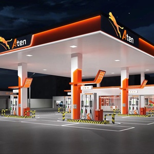 مواد عالية القوة تصميم محطة غاز مسبقة الصنع محطة غاز مظلة محطة وقود بناء محطة بنزين - Product Image 3