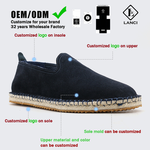 LANCI Chaussures personnalisées pour hommes, en cuir véritable de qualité supérieure, semelle en esparto naturel, fabrication artisanale, personnalisation complète, directement de l'usine - Product Image 6