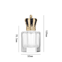 Emballage en verre transparent vide en gros, 50 ml, 100 ml, flacon de parfum en verre hexagonal rechargeable avec vaporisateur et couvercle