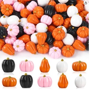 Matériaux de décoration d'Halloween : Petits ornements en résine de citrouille démoniaque, accessoires DIY de citrouille et de maïs phosphorescents - Product Image 5