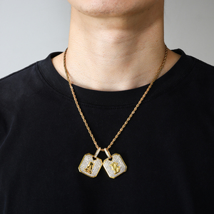 Brillante Hip Hop joyería chapado en oro plata esterlina 925 VVS Moissanite diamante helado letra suspiro perro etiqueta colgante - Product Image 5
