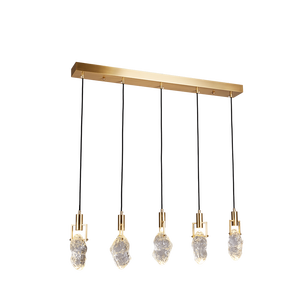 Copper Luxury Brass Chandeliers <b>Light</b> Pendants Modern Stair Chandelier Crystal for <b>Dining</b> Home Decor Villa Room - Product Image 3