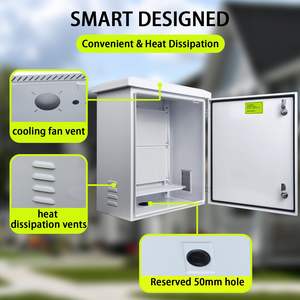 Gabinete de caja eléctrica de telecomunicaciones montado en poste de acero inoxidable OEM personalizado al aire libre NEMA4 400X300X200MM - Product Image 2