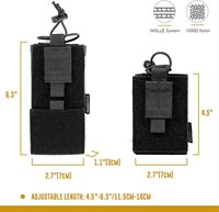 Pochette radio MOLLE réglable, support universel pour talkie-walkie à ouverture supérieure avec surface entièrement recouverte de patchs auto-agrippants