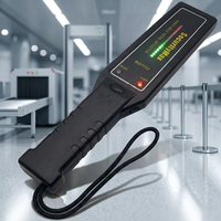 Détecteur de métaux portable électronique de sécurité, en plastique, avec alarme LED+audio/vibration, design léger, garantie industrielle de 12 mois