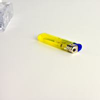 Briquet jetable électrique HP-128 en plastique AS/ABS à faible MOQ avec flamme, caoutchouc transparent, 2000 briquets avec impression personnalisée