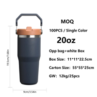 Vaso Personalizado para Café Helado de 20oz, Botella Deportiva Aislada, Taza de Viaje de Acero Inoxidable 304 con Pajita