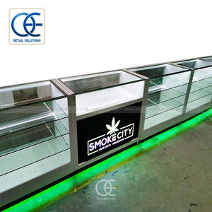 Fornitore di espositori per negozi di fumo in metallo di vetro di legno Set di mobili per Lounge con narghilè vetrina per esposizione di tabacco per negozio di fumo - Product Image 2