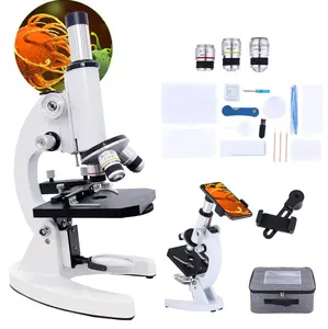 Labors chule Verwenden Sie ein hochpräzises optisches Monokular-Mikroskop-Set für einen einfachen Test. Kaufen Sie HD Power Biological Microscopes Slides