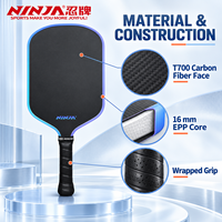 Raquette de pickleball de qualité professionnelle en carbone T700, noyau en nid d'abeille EPP de 16 mm, raquette de pickleball pour les tournois
