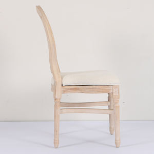 Populer gaya Perancis ditumpuk kain belakang bulat kayu padat Raja Louis XV Bistro kursi makan pernikahan untuk acara - Product Image 3