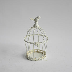 Décorwell Élégant <span class=keywords><strong>Mini</strong></span> <span class=keywords><strong>Cage</strong></span> à Oiseaux en Fer Métal Porte-Bougie Fait Main en Maille Filée Creuse pour la Décoration de la Maison - Product Image 6